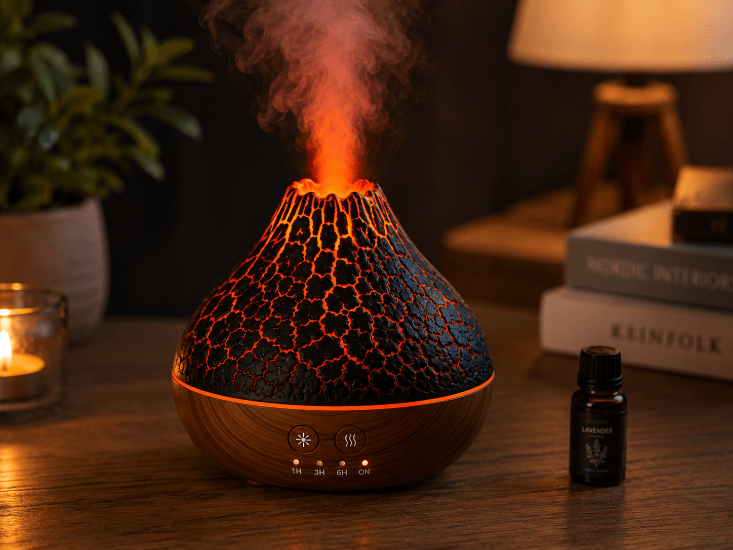 Diffuseur arôme Volcano Mist ultrasonique avec lumière LED – Portidiff