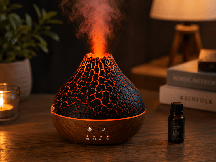 Diffuseur arôme Volcano Mist ultrasonique avec lumière LED – Portidiff