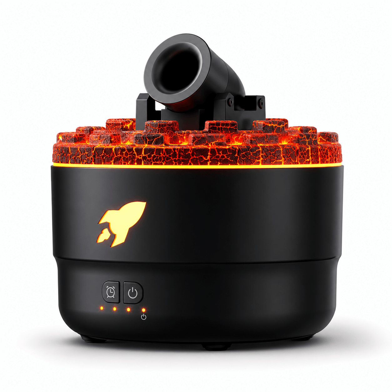 Volcano Flame Aroma Diffuser Smoke Ring Humidifier with Crack Light, décoratif, ultrasonique, huiles essentielles, ambiance maison.