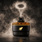 Volcanic smoke ring diffuser creating mesmerizing smoke rings with unique crackle light effect.