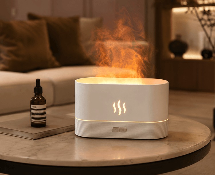 Humidificateur bureau flamme USB design compact Portidiff 